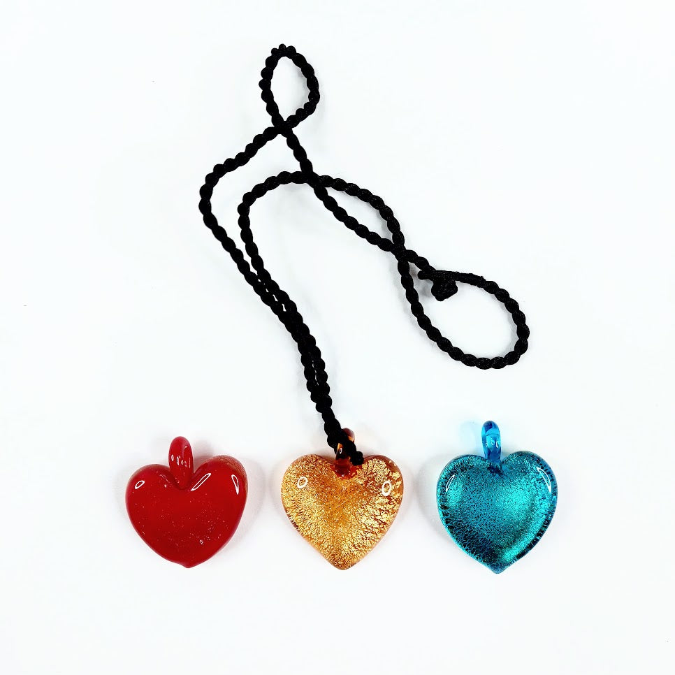 Antica Murrina lasinen sydänriipus 3 kpl