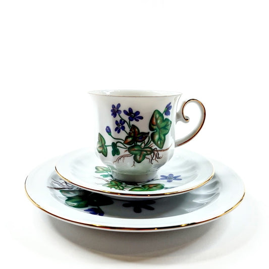 Apilanlehti Carl von Linné 1976 kahvikuppisetti 3 osaa