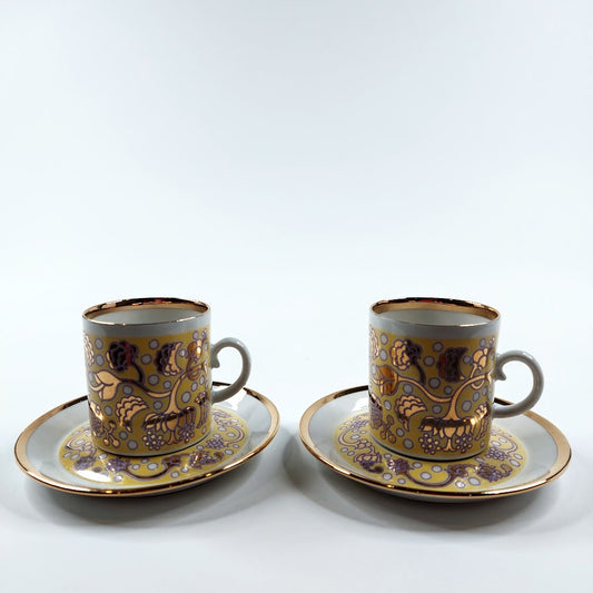 Arabia Iiris mokkakuppi ja lautanen 2 kpl