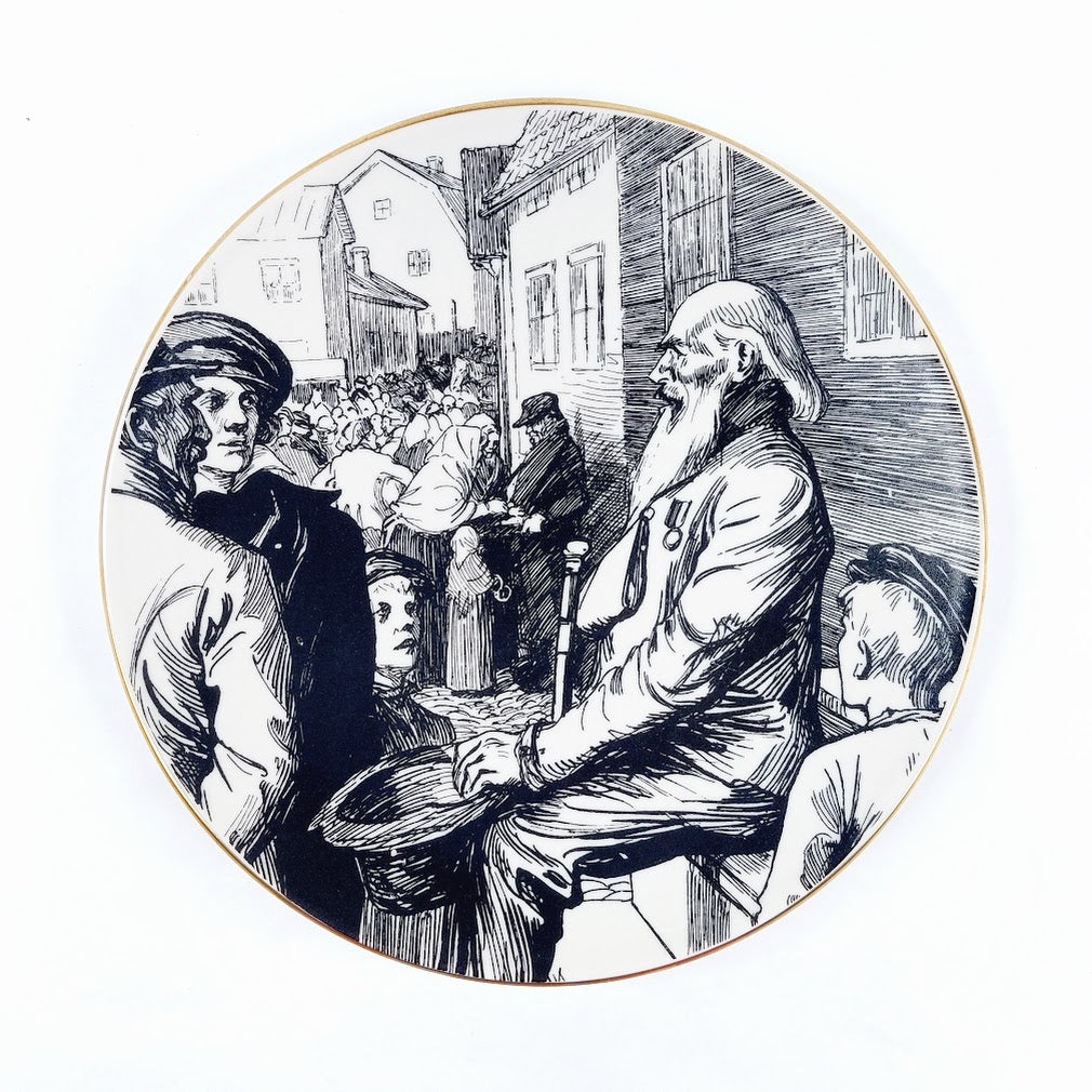 Arabia Vänrikki Stoolin tarinat Vänrikin markkinamuisto seinälautanen