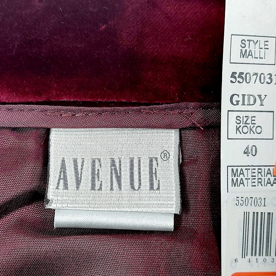 Avenue samettijakkupuku koko 40