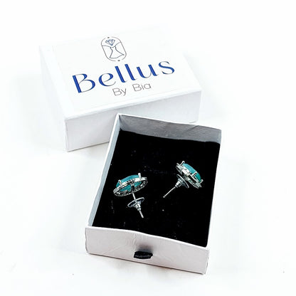 Oval aqua nappikorvakorut Bellus By Bia