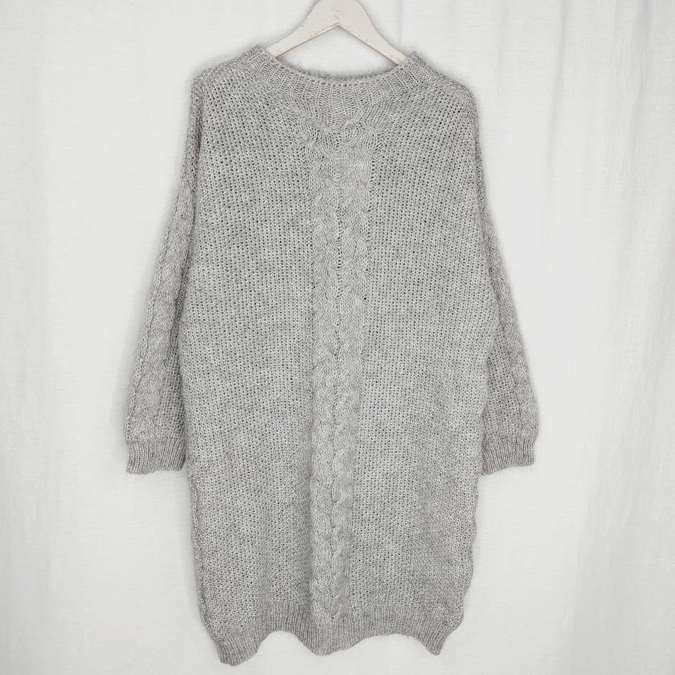 Bohemiana mohairsekoitteinen neulemekko koko One Size