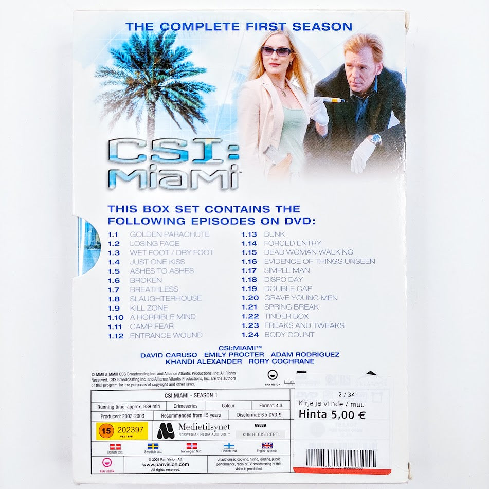 CSI: Miami The Complete First Season 6DVD