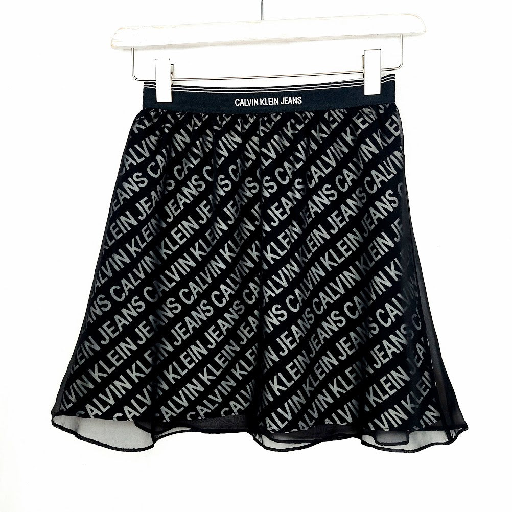 Calvin Klein Jeans Logo Waistband Chiffon minihame koko XS