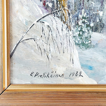 E. Pietikäinen öljyvärimaalaus 1982