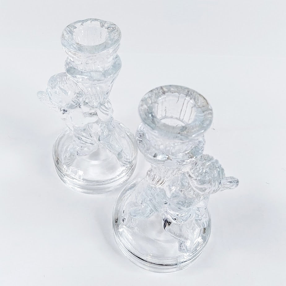 Lasinen Enkeli kynttilänjalka 2 kpl