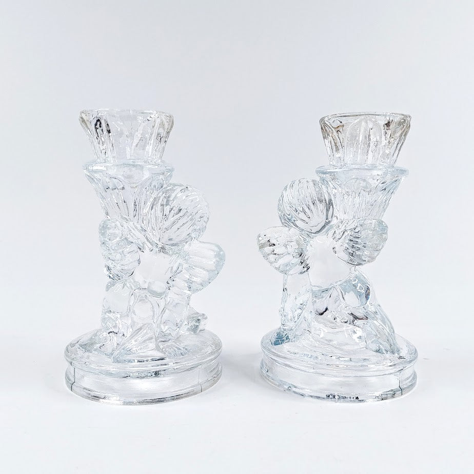 Lasinen Enkeli kynttilänjalka 2 kpl