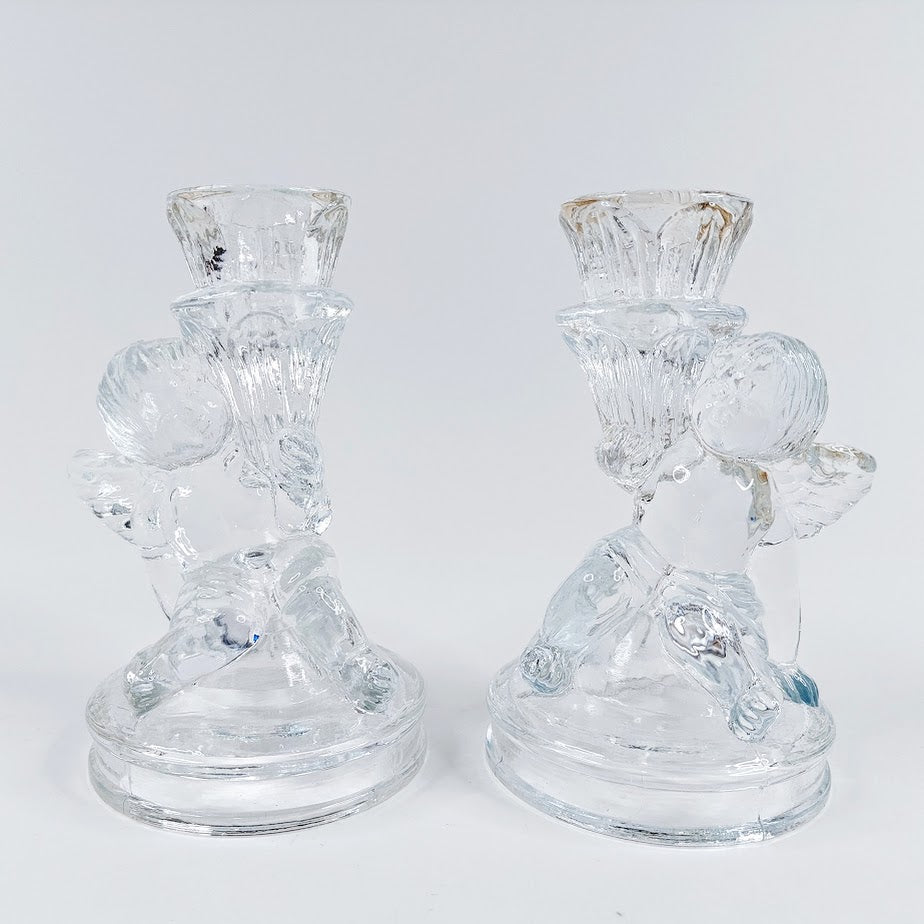 Lasinen Enkeli kynttilänjalka 2 kpl