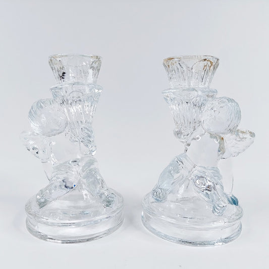 Lasinen Enkeli kynttilänjalka 2 kpl