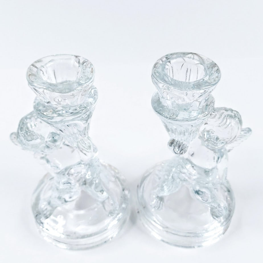 Lasinen Enkeli kynttilänjalka 2 kpl