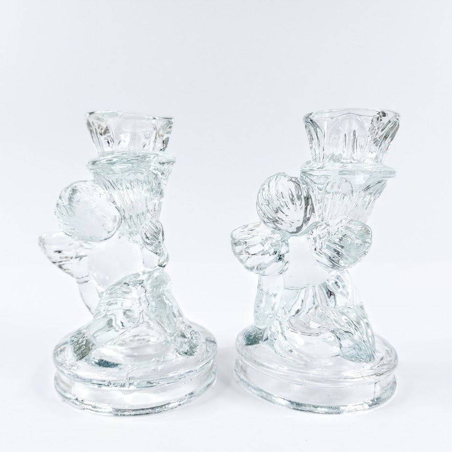 Lasinen Enkeli kynttilänjalka 2 kpl