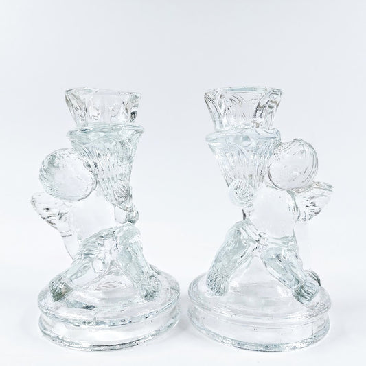 Lasinen Enkeli kynttilänjalka 2 kpl