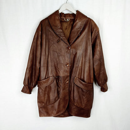 FinLed Finnish Leather Design vintage nahkatakki koko M