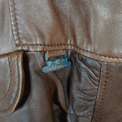 FinLed Finnish Leather Design vintage nahkatakki koko M