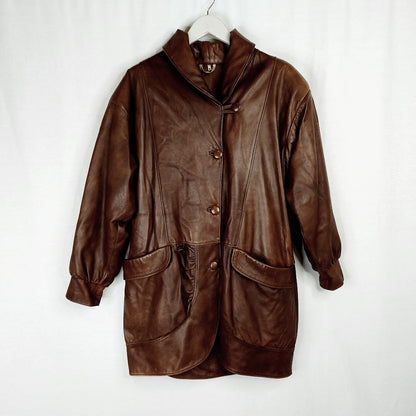 FinLed Finnish Leather Design vintage nahkatakki koko M