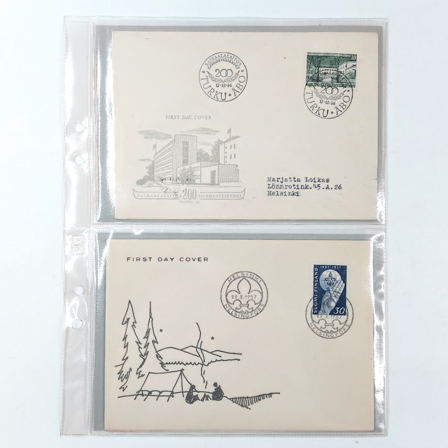 Ensipäiväkuoret 1956 - 1957 4kpl