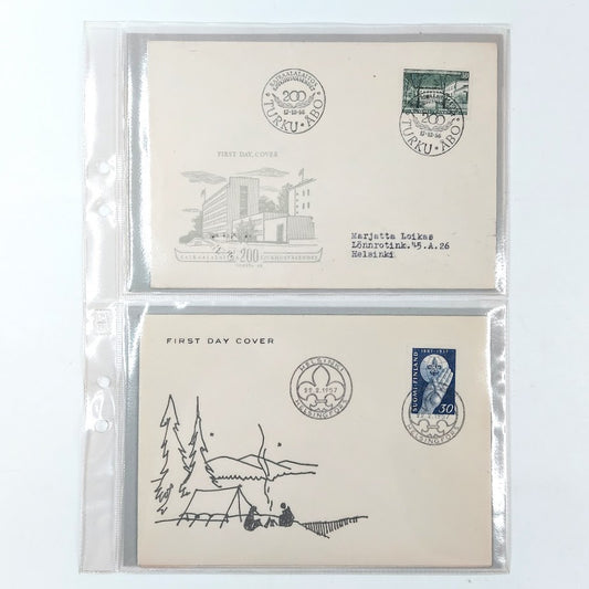 Ensipäiväkuoret 1956 - 1957 4kpl