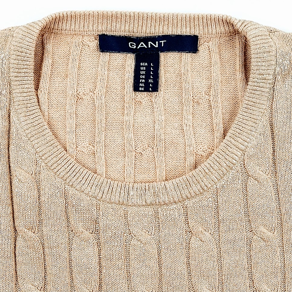 Gant puuvillaneule koko L