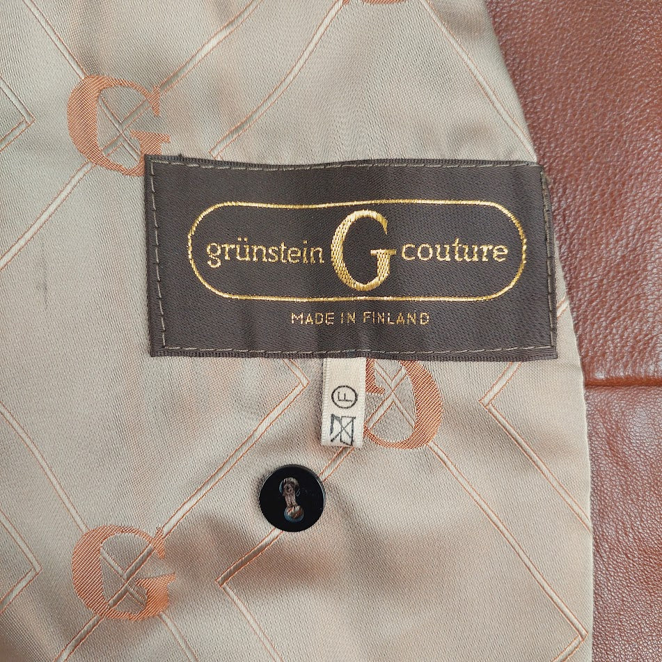 Grünstein G Couture vintage trenssinahkatakki koko XXL