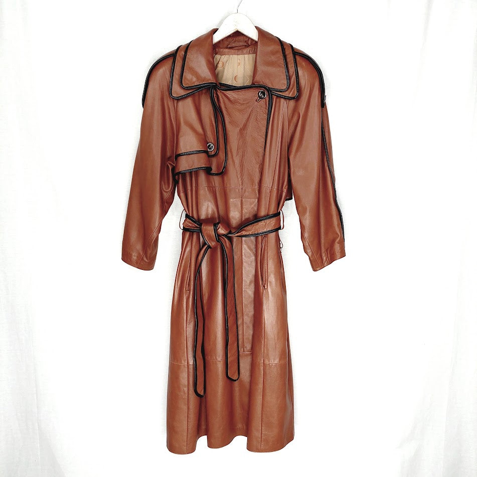 Grünstein G Couture vintage trenssinahkatakki koko XXL