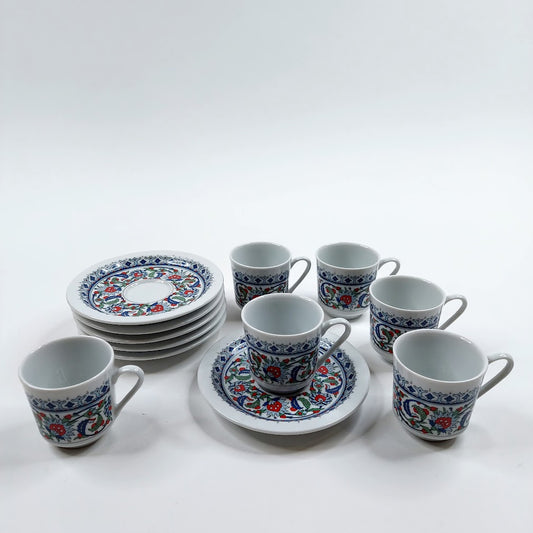 Gural Porselen turkkilainen kahvikuppisetti 12 osaa