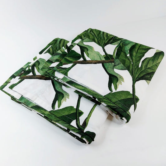H&M Home lehtikuvioiset verhot 118x242 cm 2 kpl