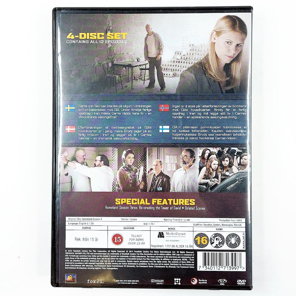 Homeland the complete third season 4DVD