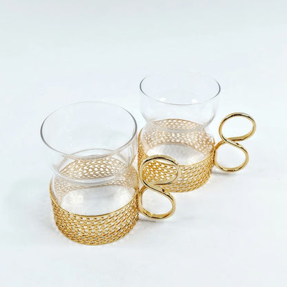 Iittala Tsaikka lasit kullan värisellä pidikkeellä 2kpl