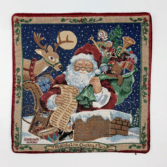 Jouluinen gobeliinityynynpäällinen Joulupukki 39x39 cm