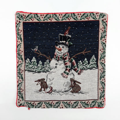 Jouluinen gobeliinityynynpäällinen Lumiukko 35x37 cm