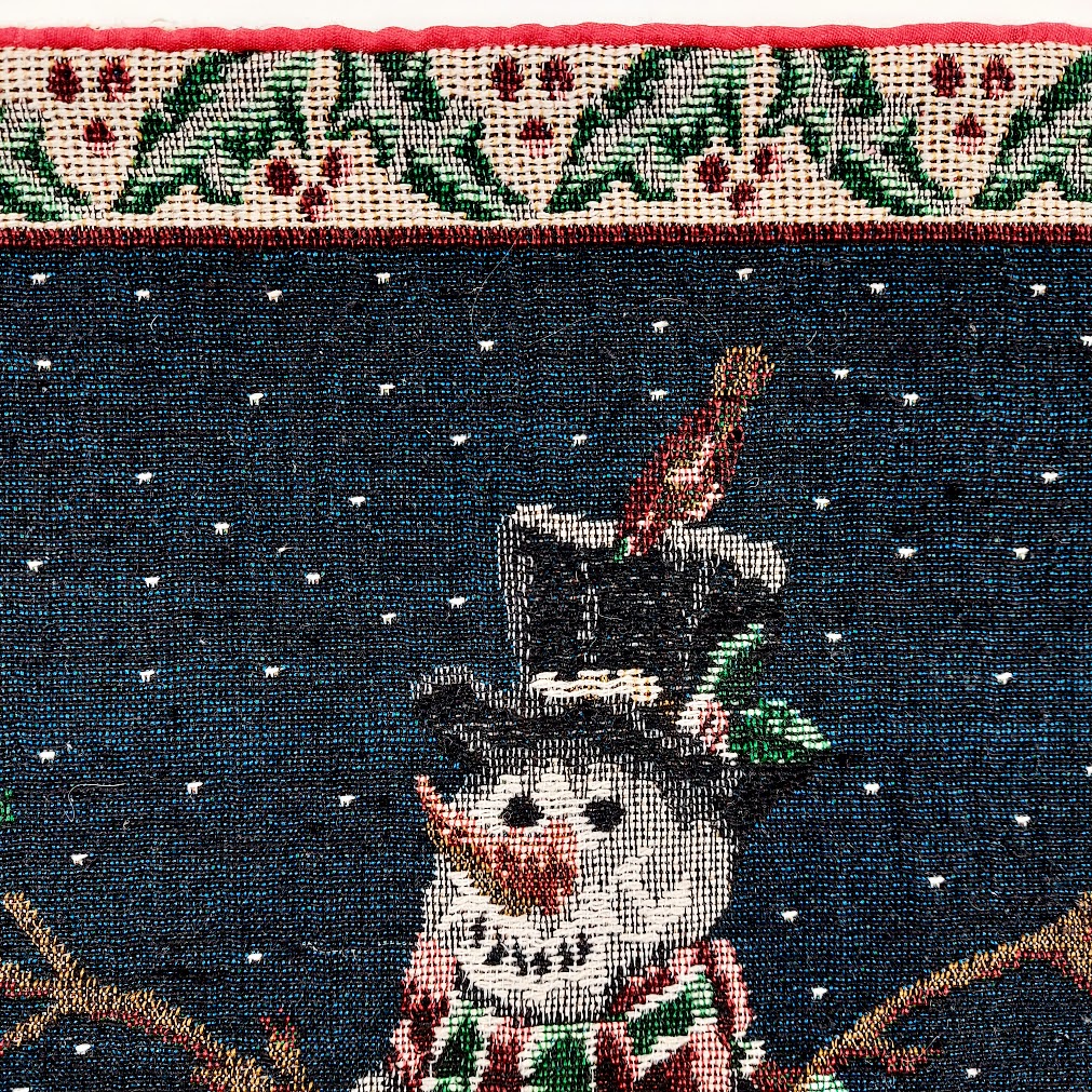 Jouluinen gobeliinityynynpäällinen Lumiukko 35x37 cm