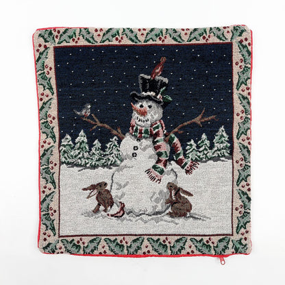Jouluinen gobeliinityynynpäällinen Lumiukko 35x37 cm