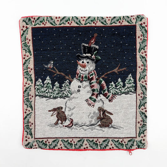 Jouluinen gobeliinityynynpäällinen Lumiukko 35x37 cm