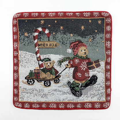 Jouluinen gobeliinityynynpäällinen Nallet 38x38 cm