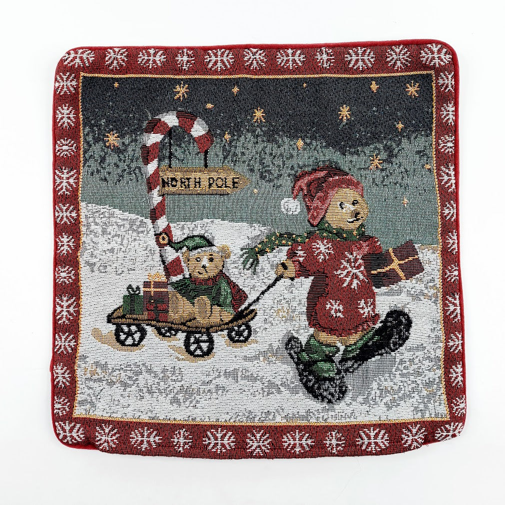 Jouluinen gobeliinityynynpäällinen Nallet 38x38 cm