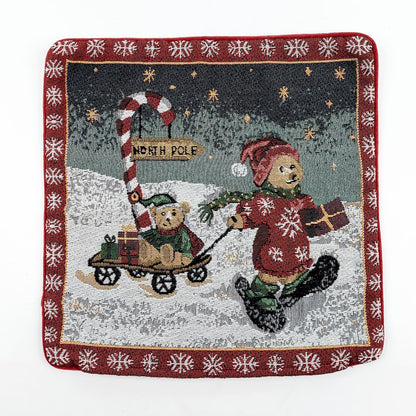 Jouluinen gobeliinityynynpäällinen Nallet 38x38 cm