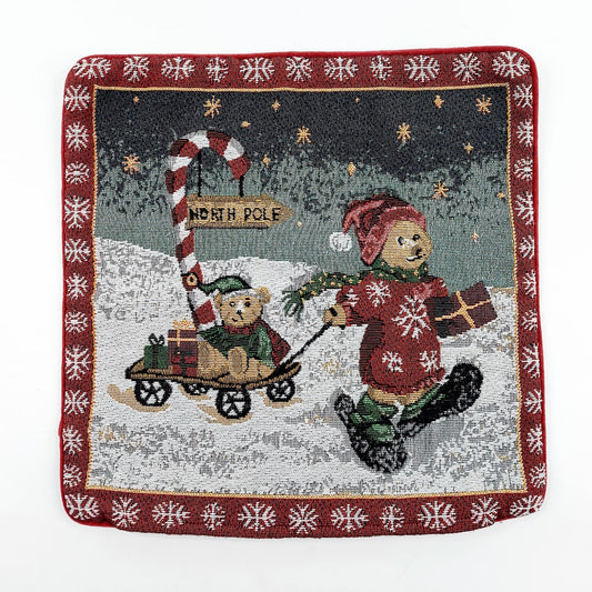 Jouluinen gobeliinityynynpäällinen Nallet 38x38 cm