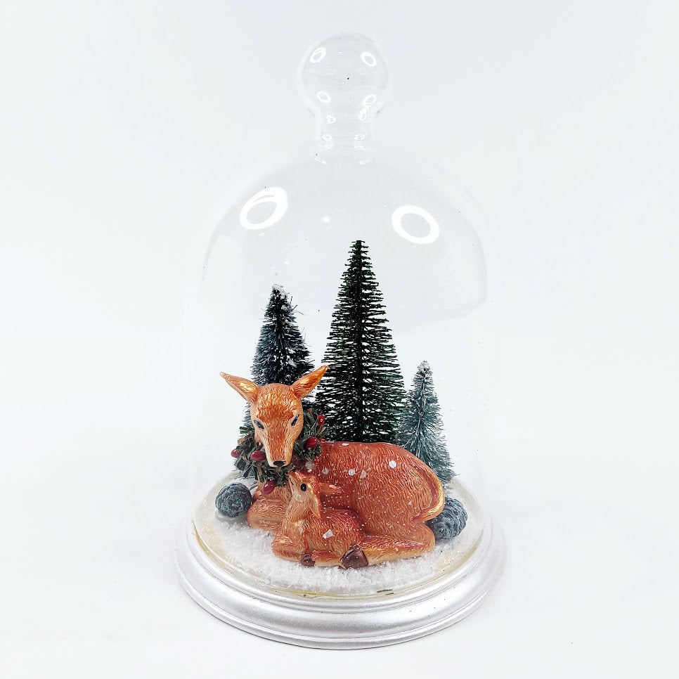 Joulukoriste peurat lasikuvussa 16 cm