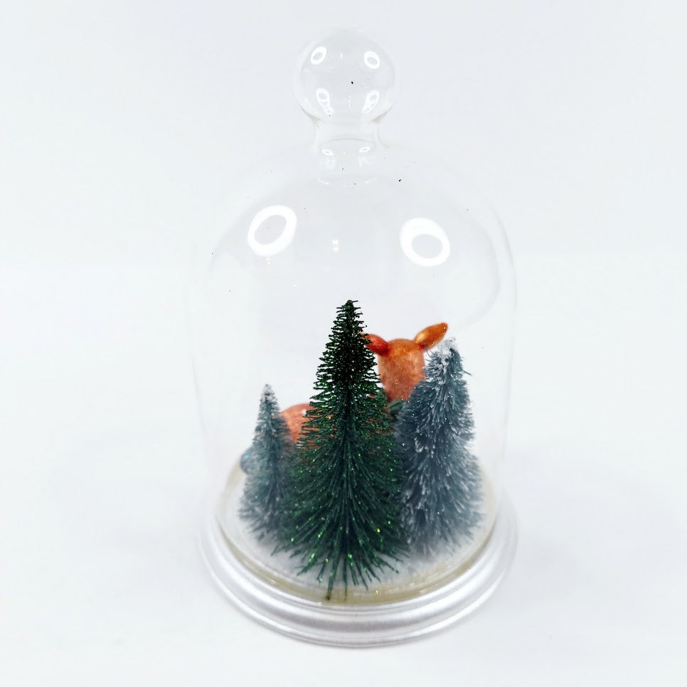Joulukoriste peurat lasikuvussa 16 cm