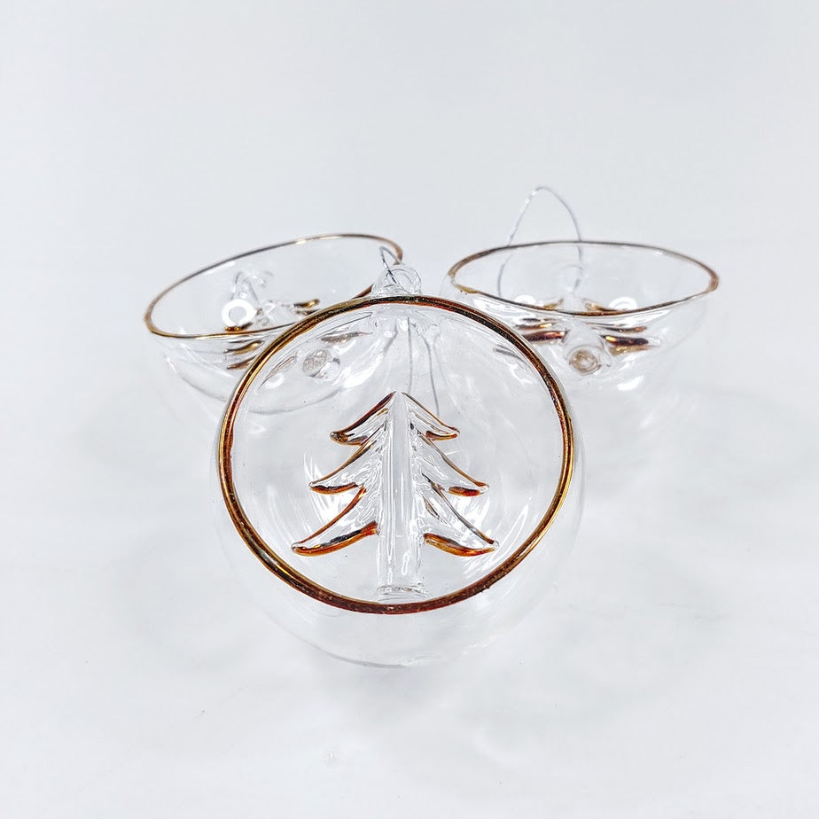 Lasiset joulupallokoristeet 3kpl