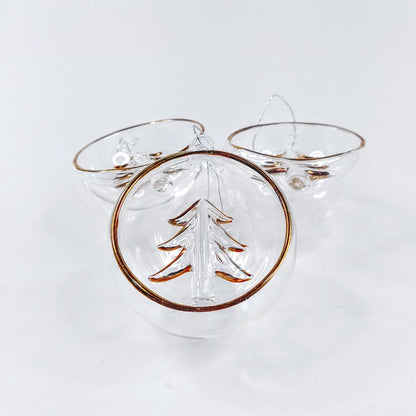 Lasiset joulupallokoristeet 3kpl