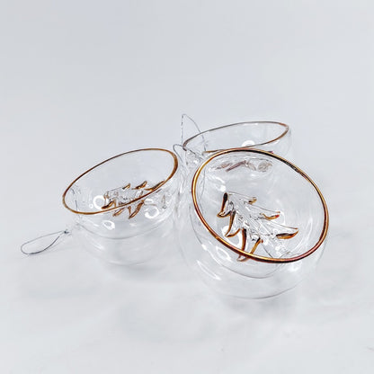 Lasiset joulupallokoristeet 3kpl