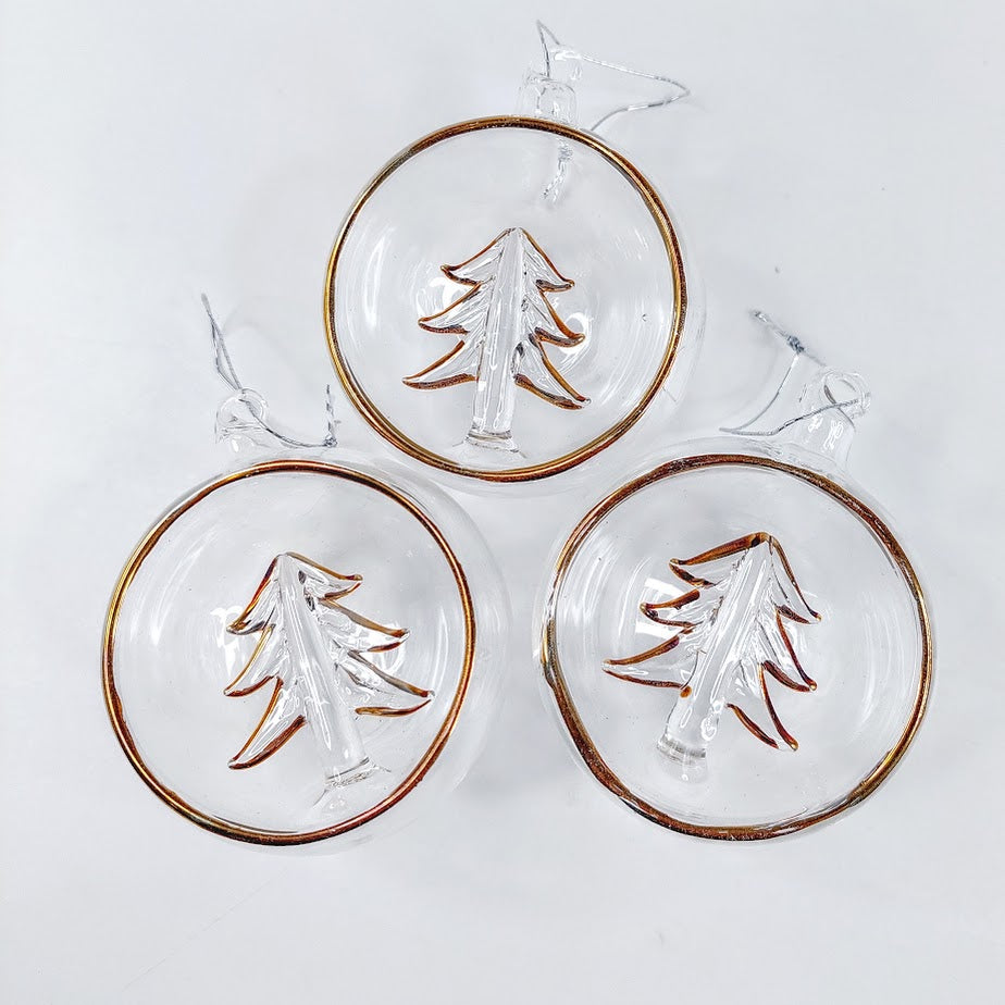 Lasiset joulupallokoristeet 3kpl