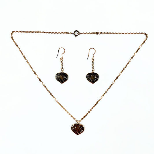 Kalevala Koru Euran sydän kaulakoru ja korvakorut pronssi