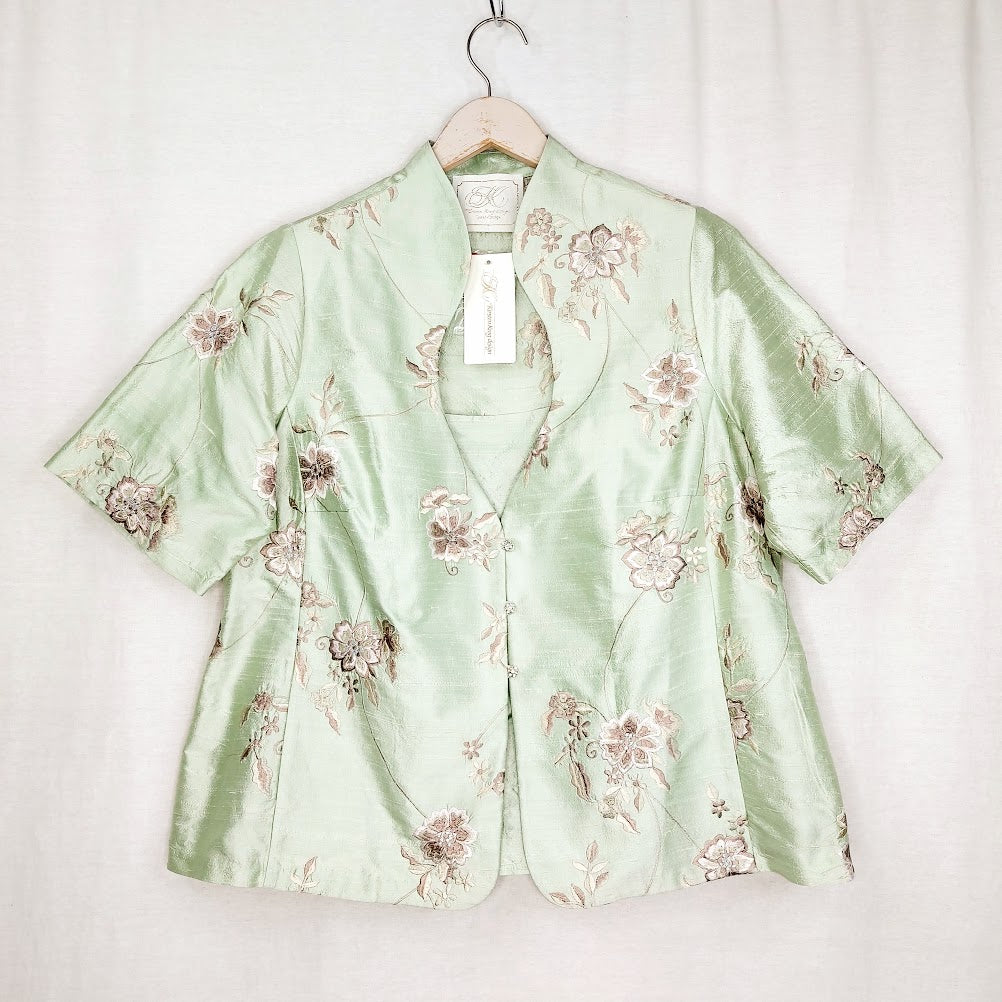 Kirsten Krog Design lyhythihainen silkkijakku koko 48