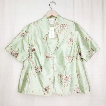 Kirsten Krog Design lyhythihainen silkkijakku koko 48