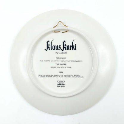 Arabia Tarjoilija Klaus Kurki 1986 seinälautanen