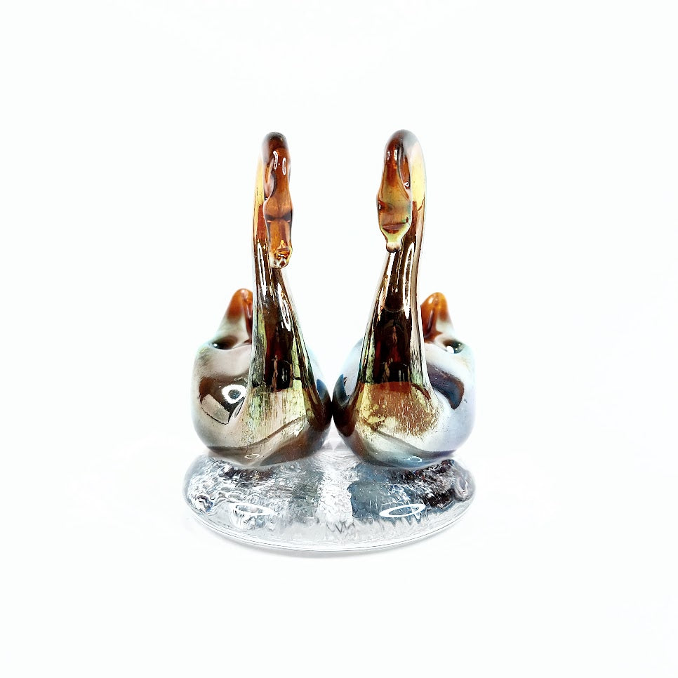 Lasinen joutsenpari 8,5 cm