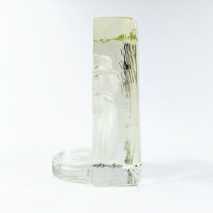 Lasinen lumiukko kynttilälyhty